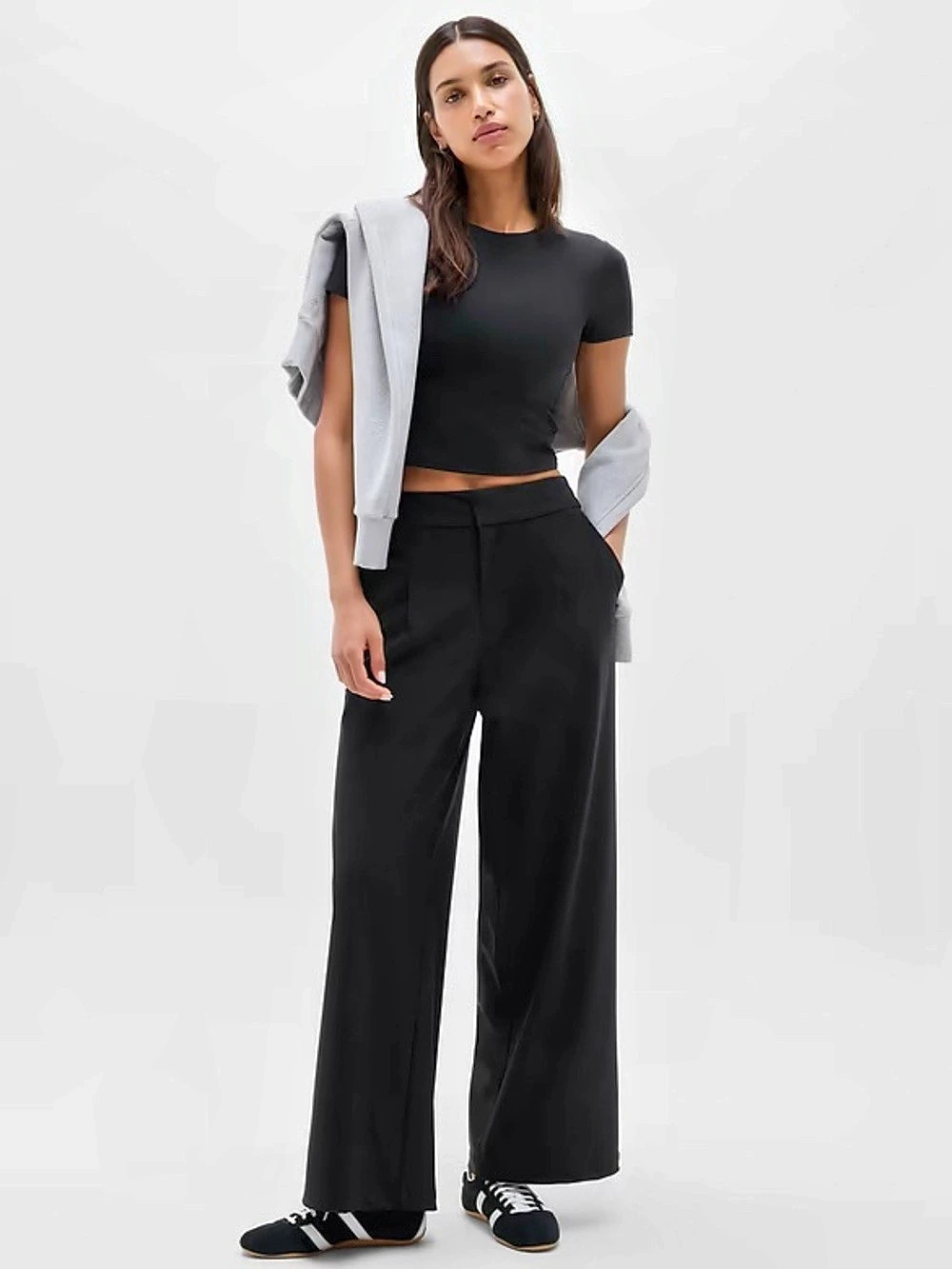 Athleta Pinnacle Trouser Wide Leg Black NWT